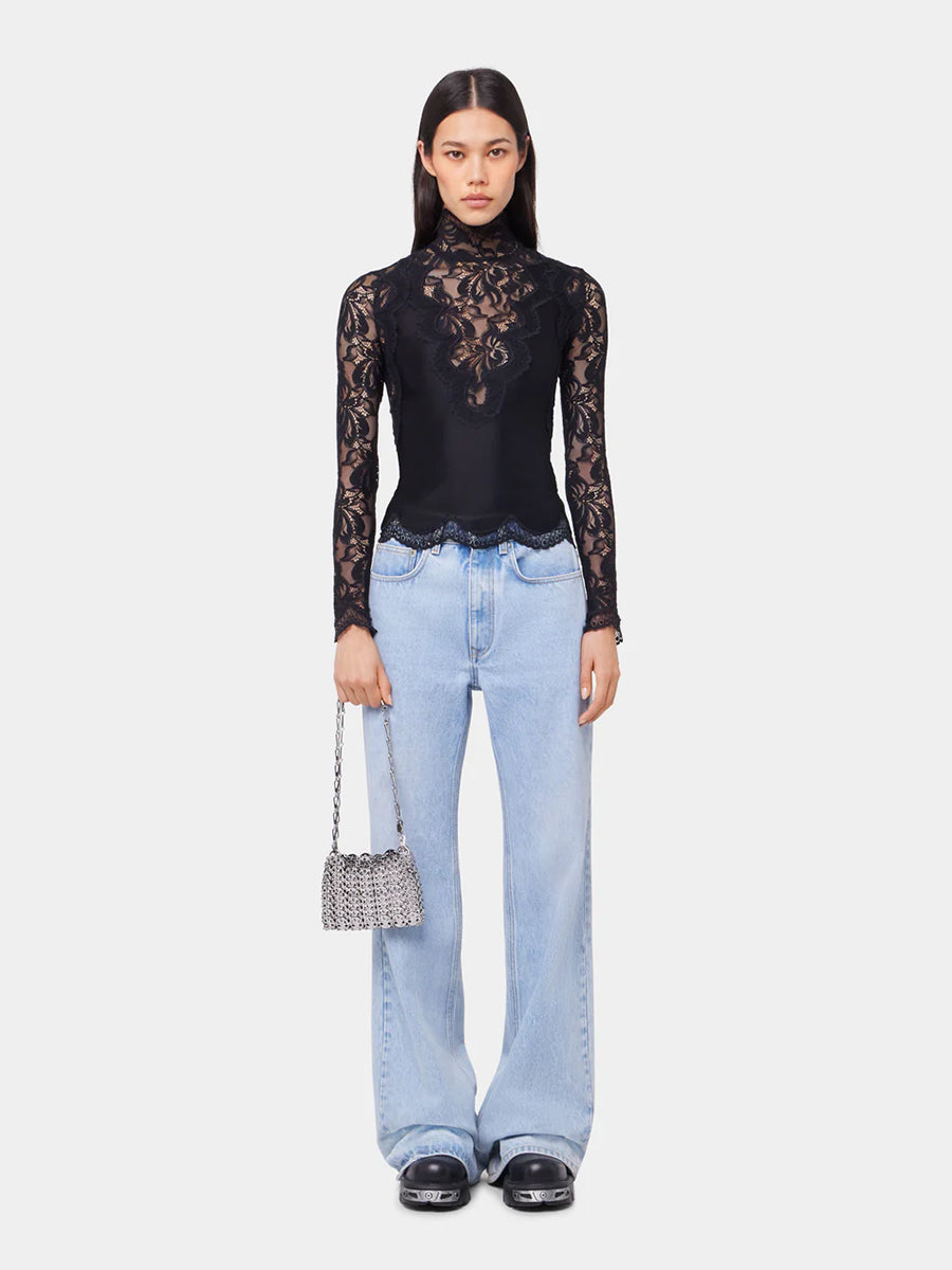 Rabanne | 1969 Nano Pochette in Metallic Silver Nano