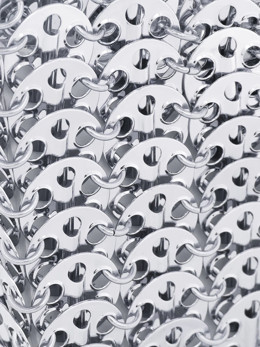 Rabanne | 1969 Nano Pochette in Metallic Silver Nano