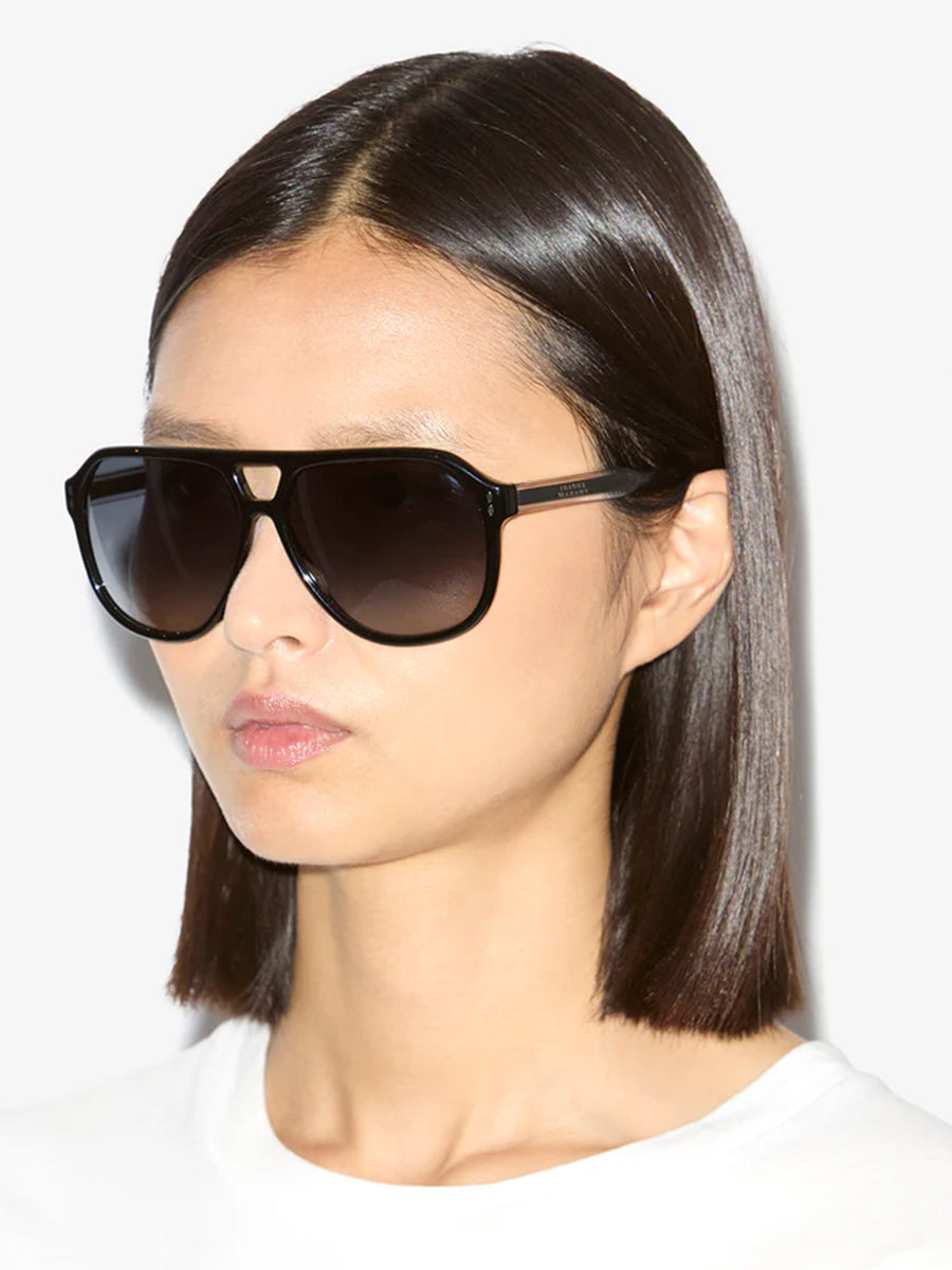 Isabel Marant 90s Aneya Acetate Sunglasses in Black/ Dark Grey