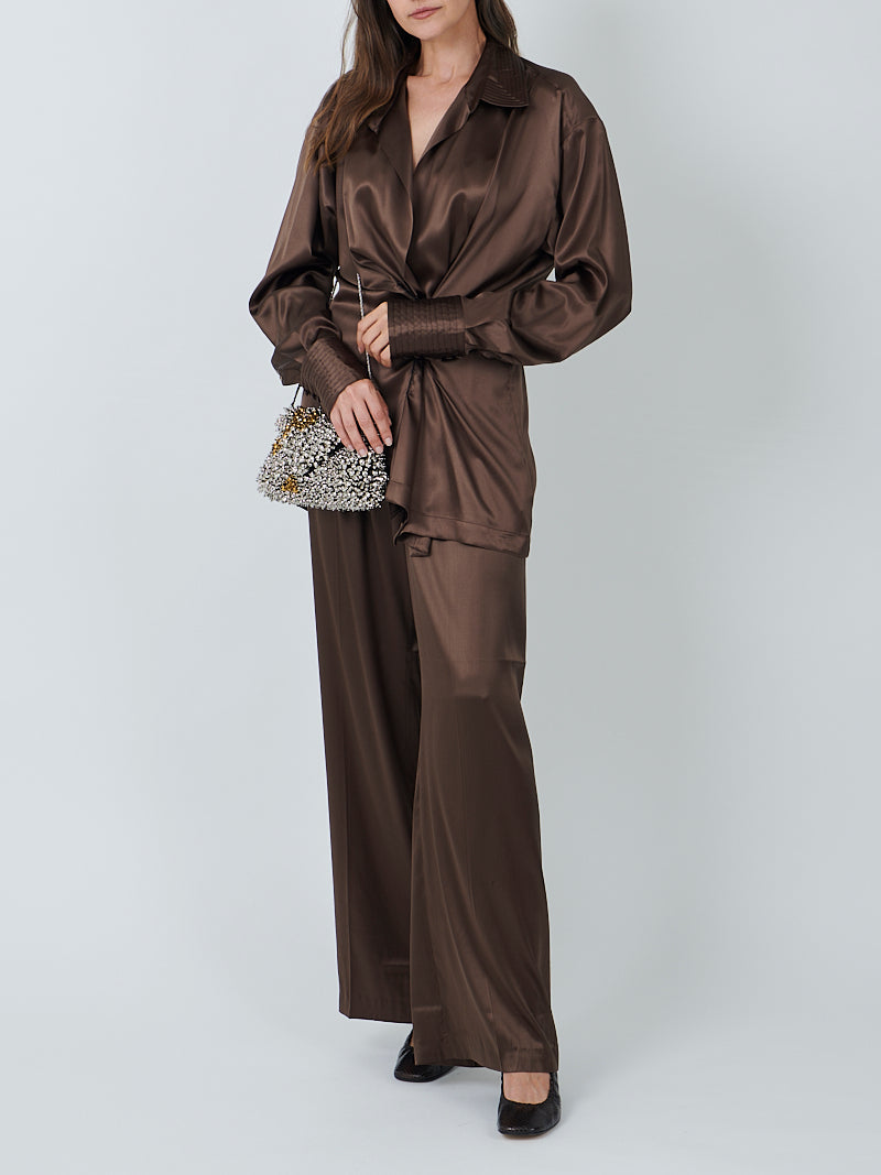 Dries Van Noten Puvis Bis Long Pants in Brown