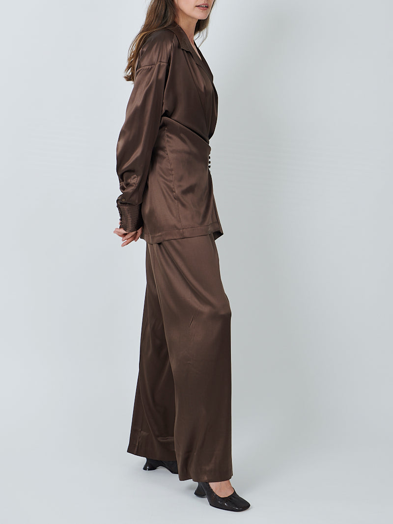 Dries Van Noten Puvis Bis Long Pants in Brown
