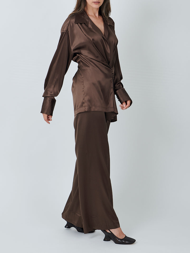 Dries Van Noten Clickys Shirt in Brown