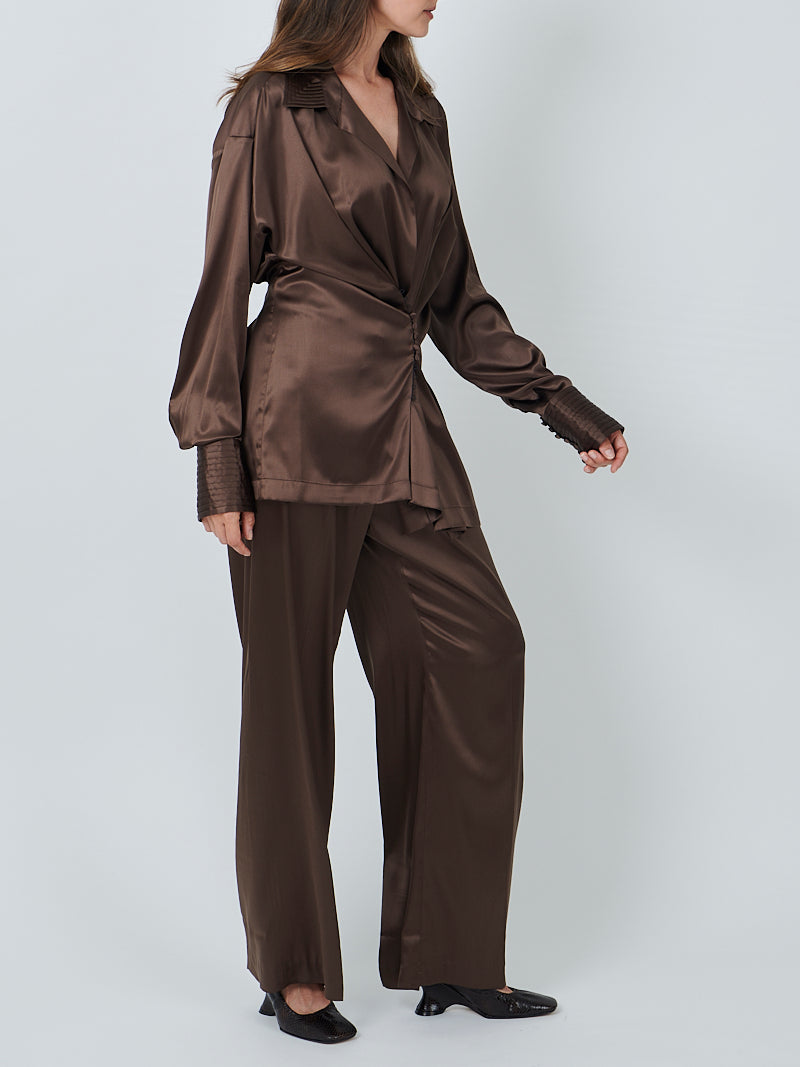 Dries Van Noten Puvis Bis Long Pants in Brown