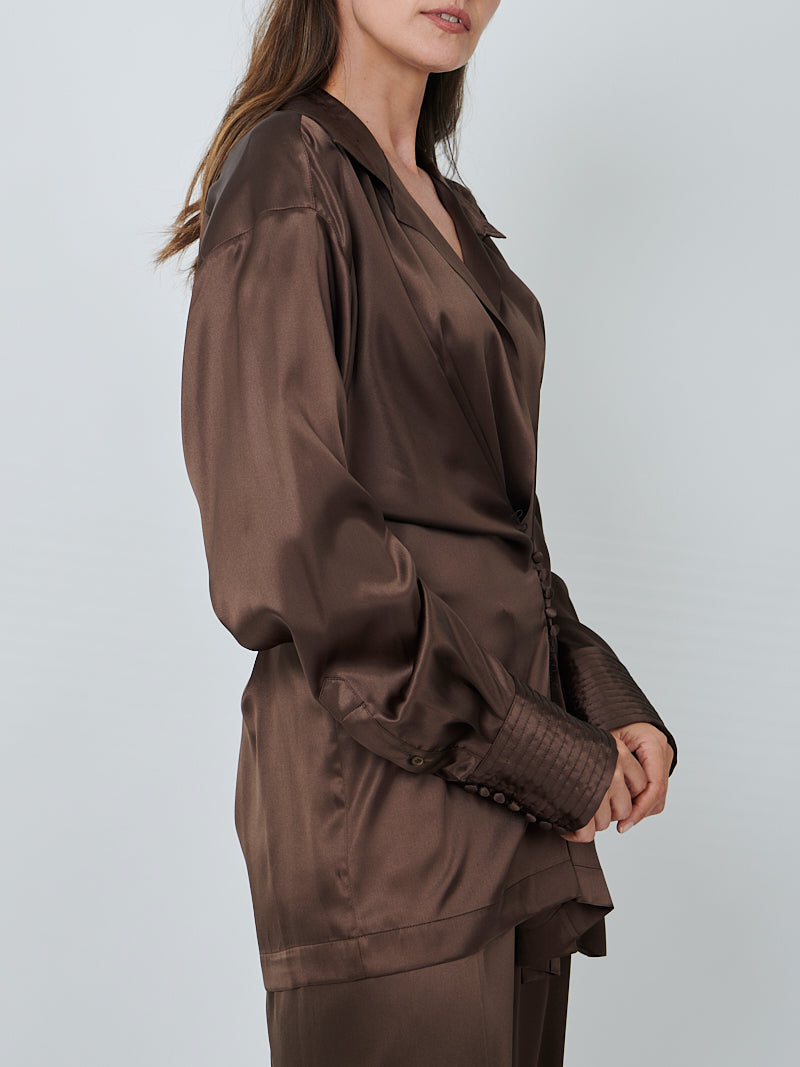 Dries Van Noten Clickys Shirt in Brown