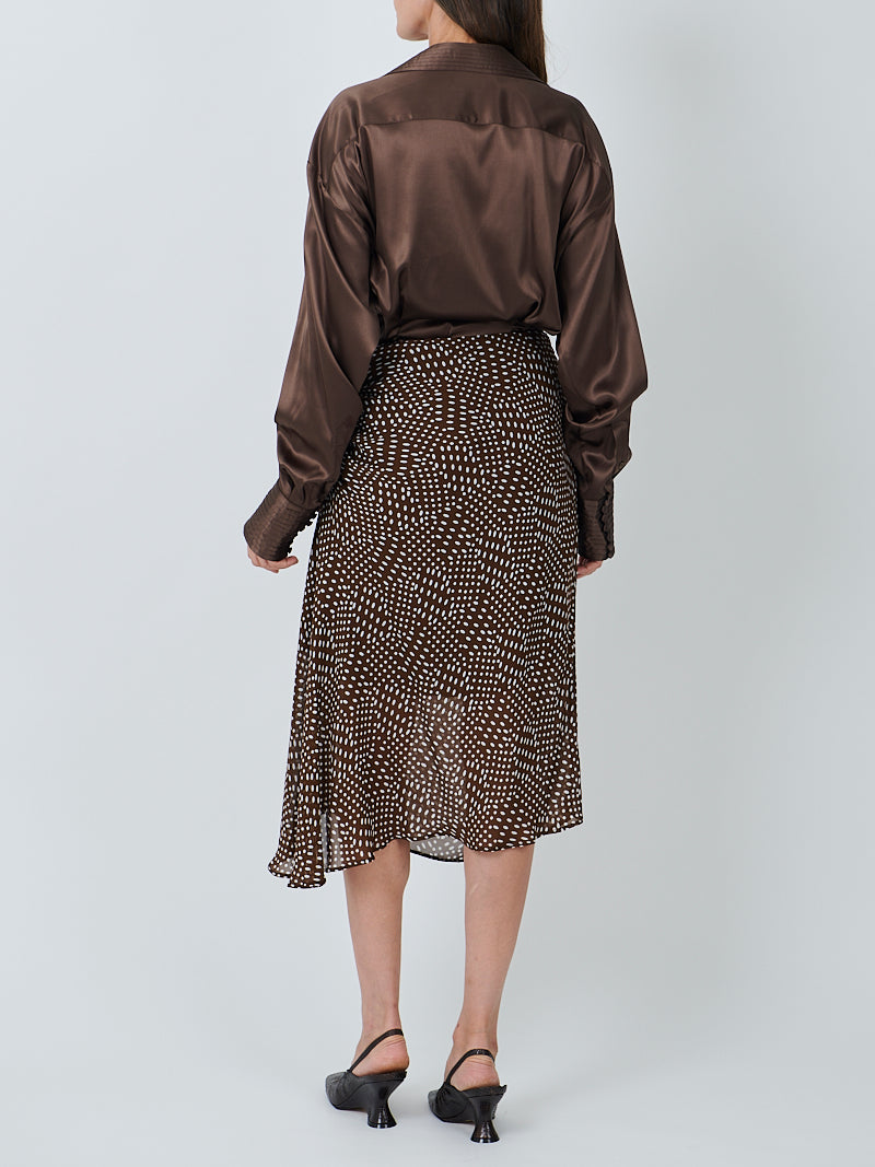 Dries Van Noten Sovora Embellished Skirt in Brown