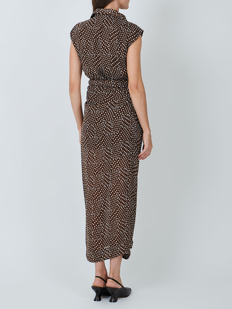 Dries Van Noten Davylo Dress in Brown