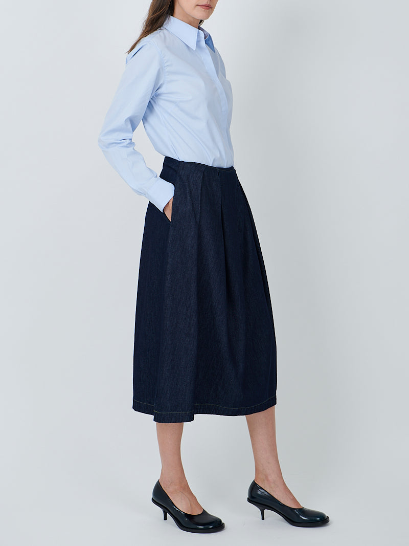 Dries Van Noten Sonista Denim Skirt in Indigo