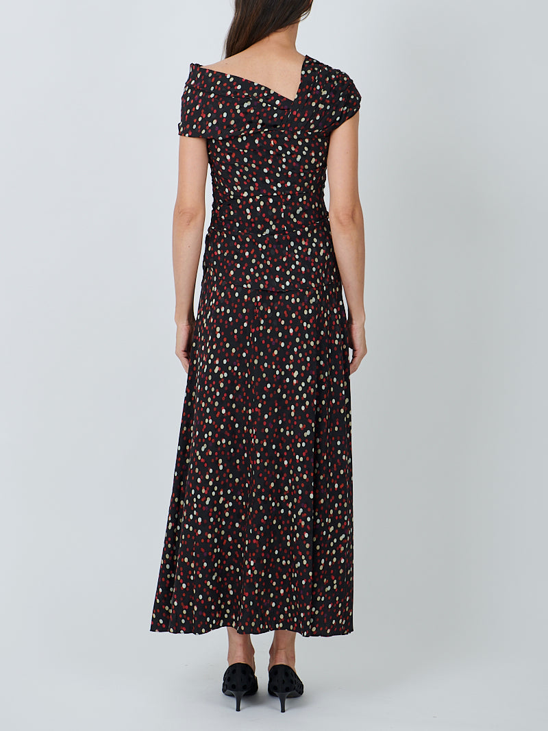 Sakura Skirt in Black/Red Dot