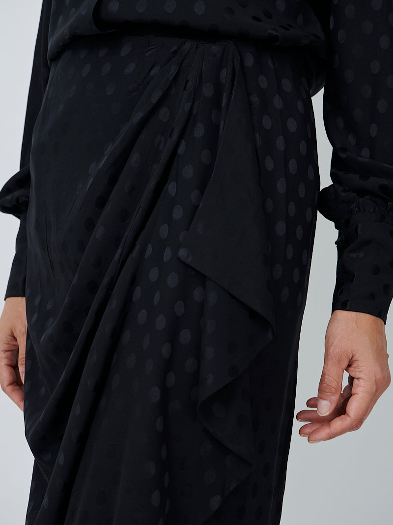 Isabel Marant Teysa Shirt in Black Satin Spot