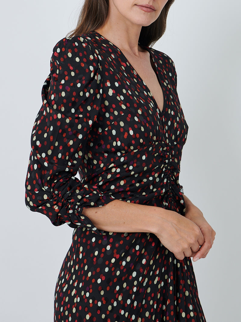 Isabel Marant Albini Dress in Black/Red Dot