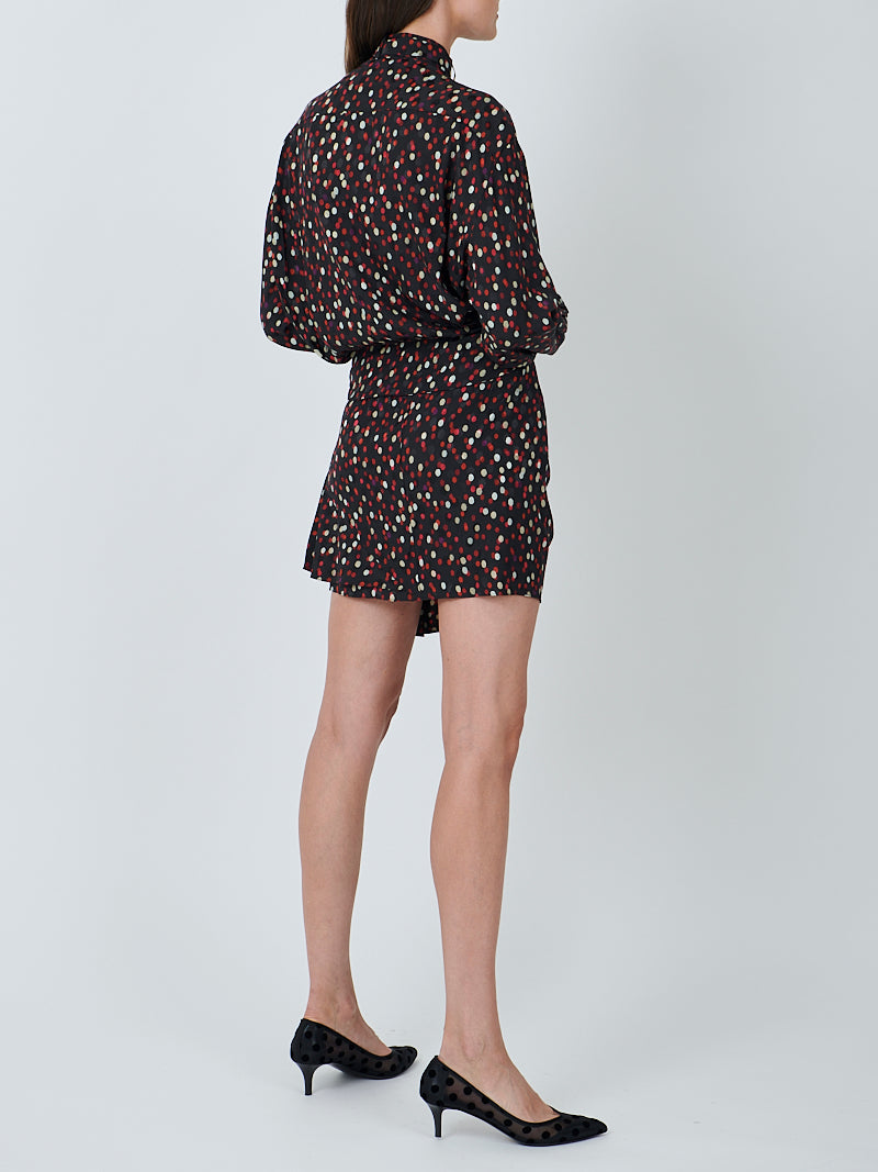 Isabel Marant Ora Dress in Black/Red Dot
