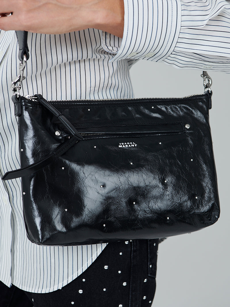 Isabel Marant Nessah Studded Shoulder Strap in Black/Silver