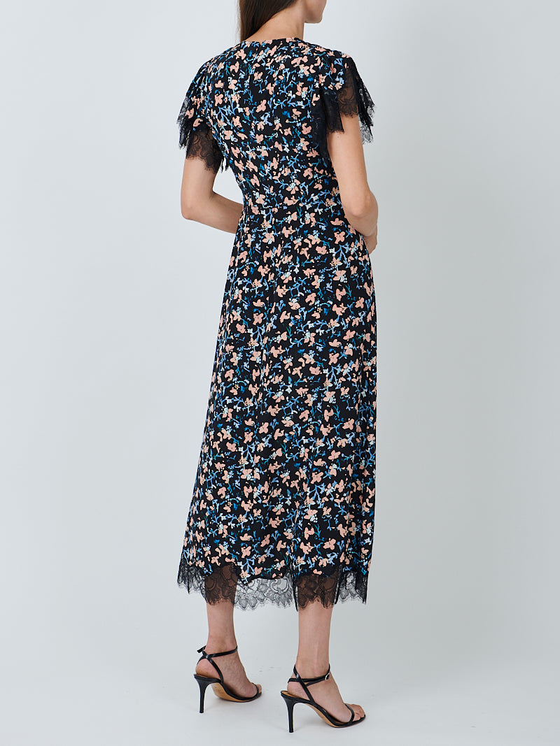 Ulla Johnson Renee Cape Sleeve Dress in Nocturne