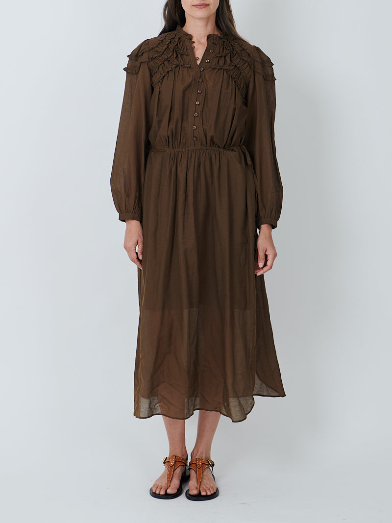 Marant Etoile Charissa Dress in Dark Khaki