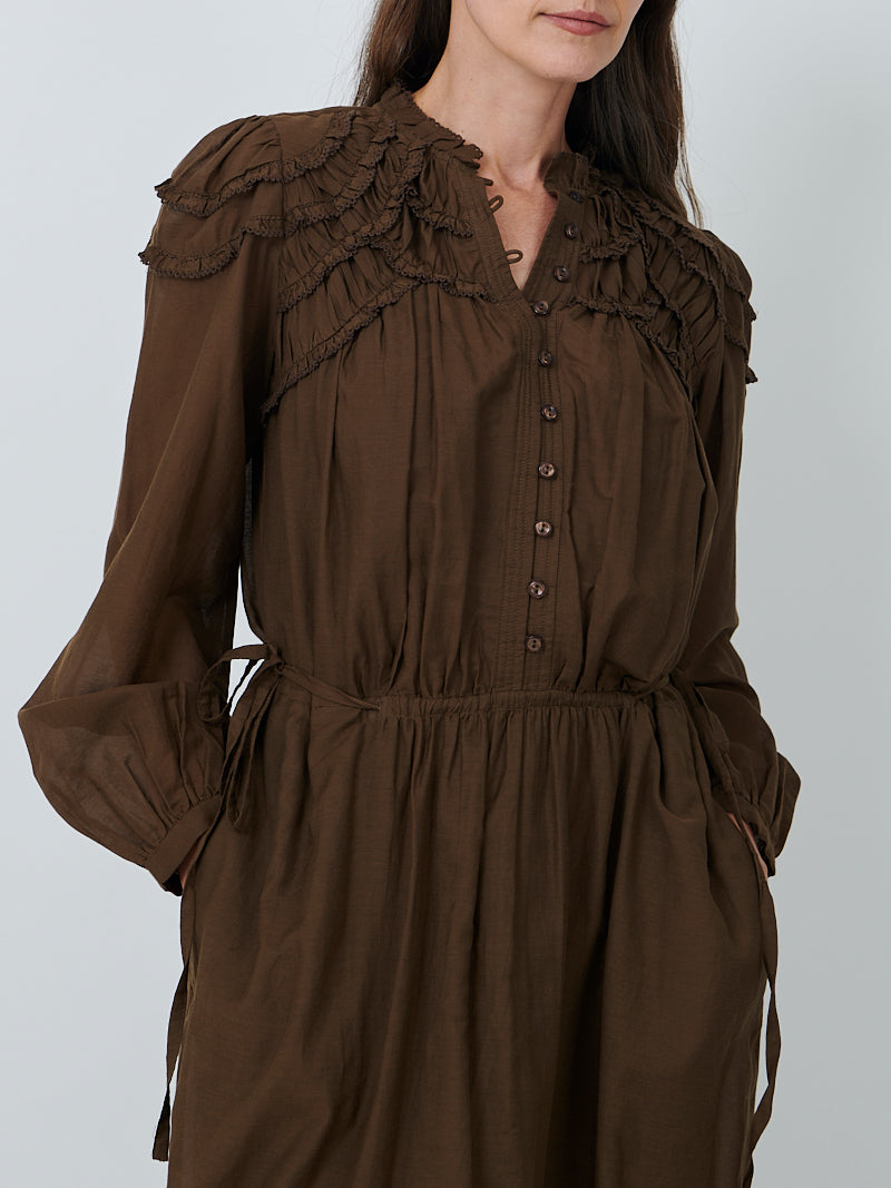 Marant Etoile Charissa Dress in Dark Khaki