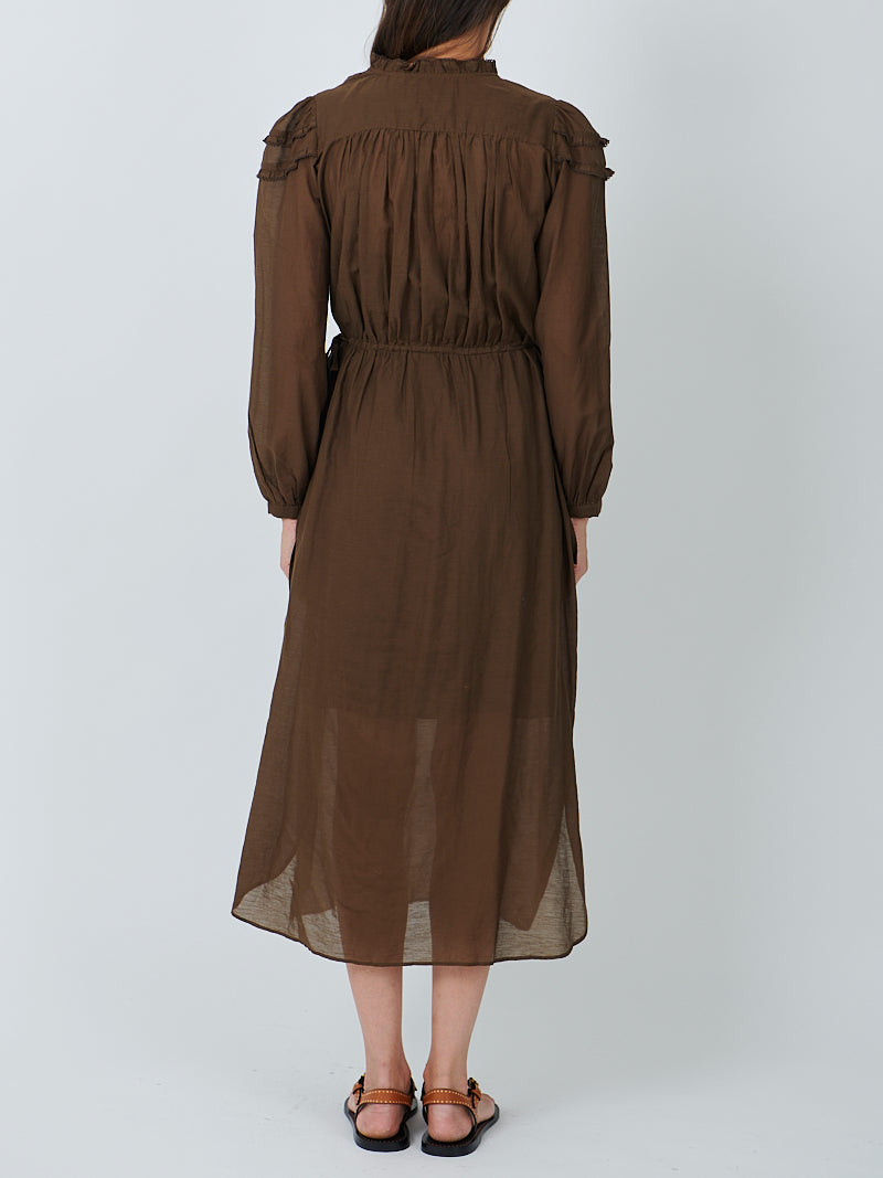 Marant Etoile Charissa Dress in Dark Khaki