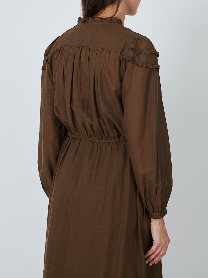 Charissa Dress in Dark Khaki