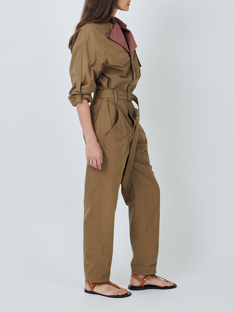 Marant Etoile Dahona Jumpsuit in Khaki