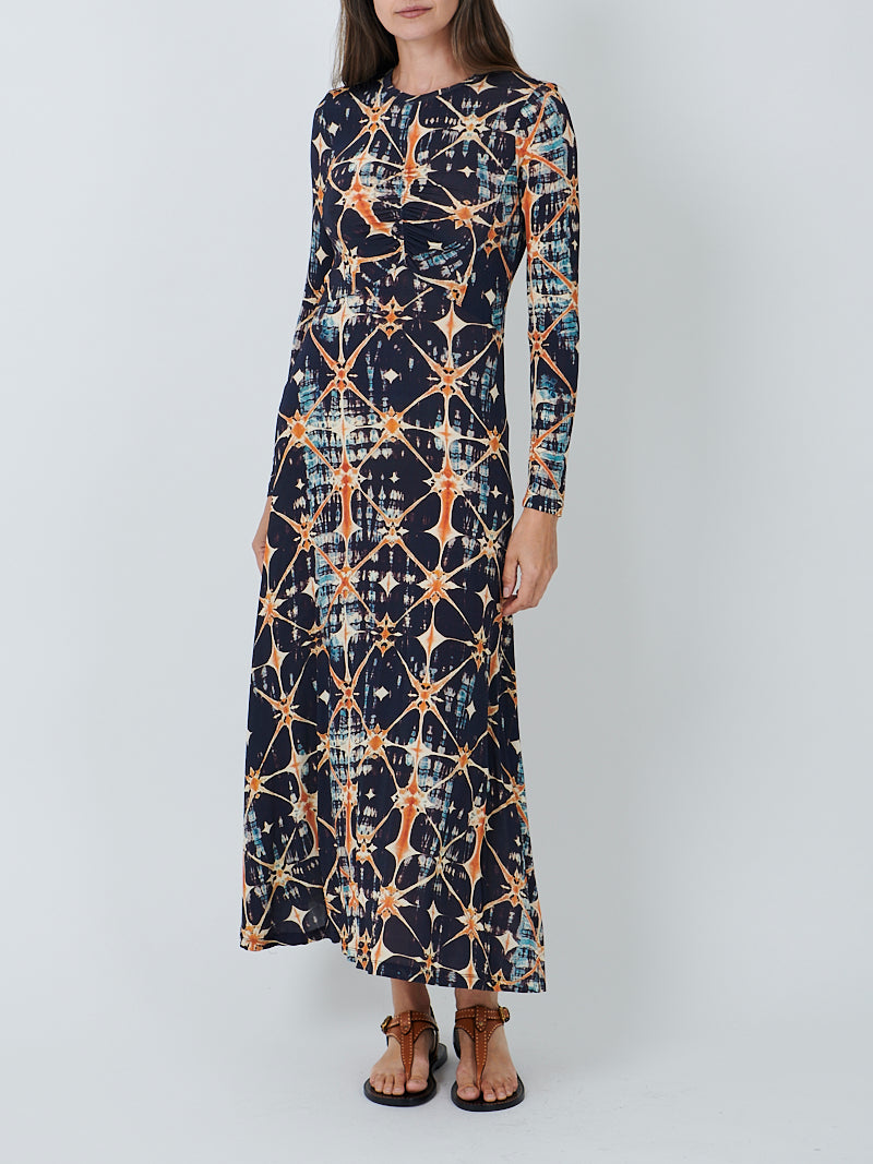 Ulla Johnson Naia Long Sleeve Ruched Midi Dress in Pheonix
