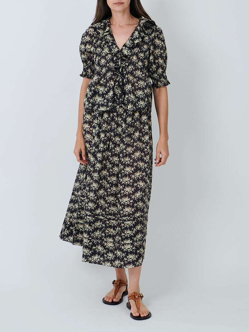 Doen Henri Top in Noir Rossier Floral