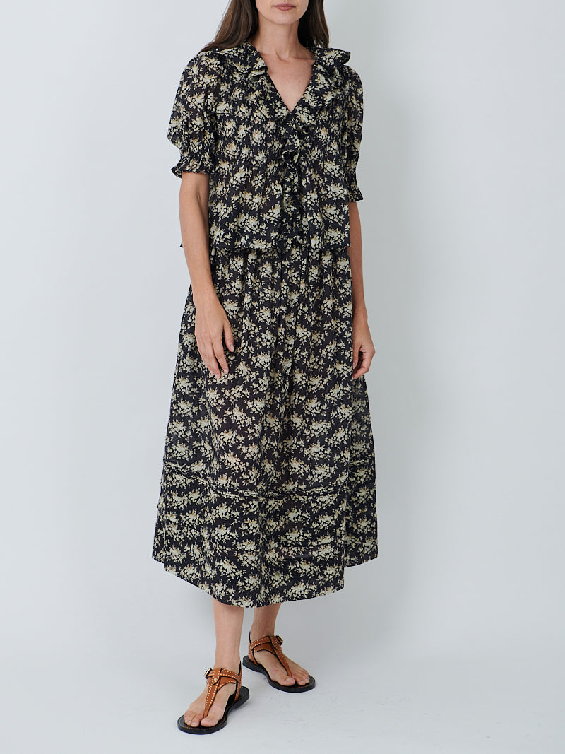 Doen Marcie Skirt in Noir Rossier Floral