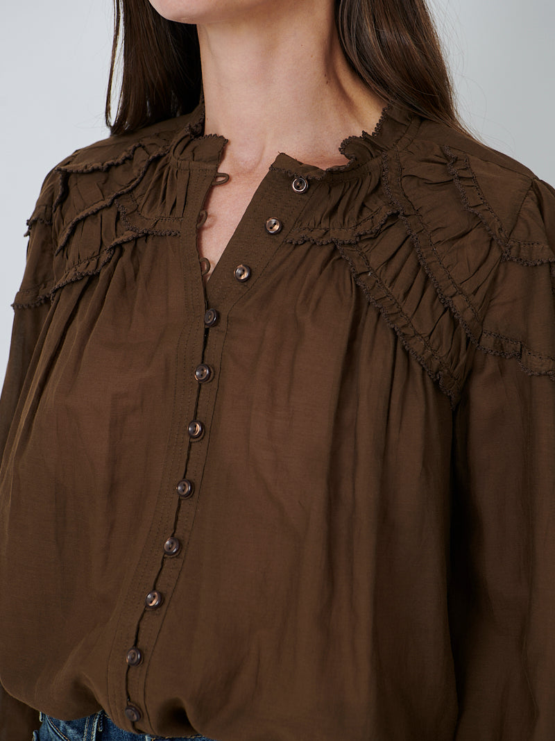 Isabel Marant Christa Top in Dark Khaki