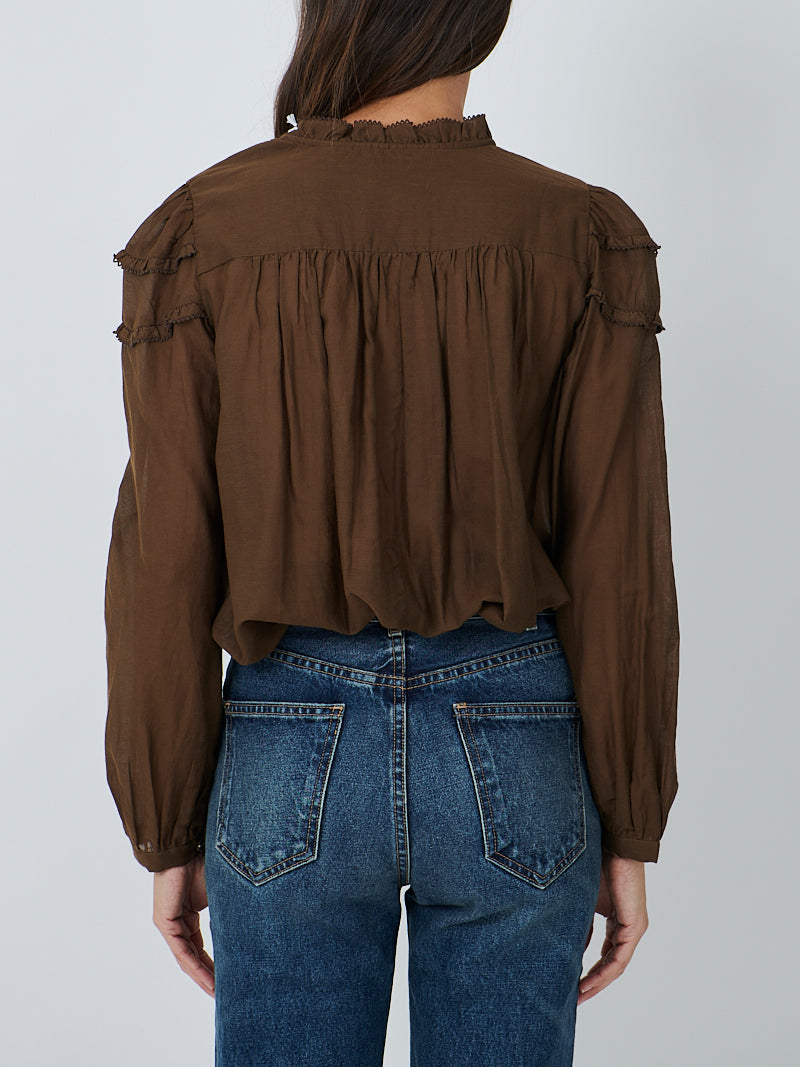Isabel Marant Christa Top in Dark Khaki