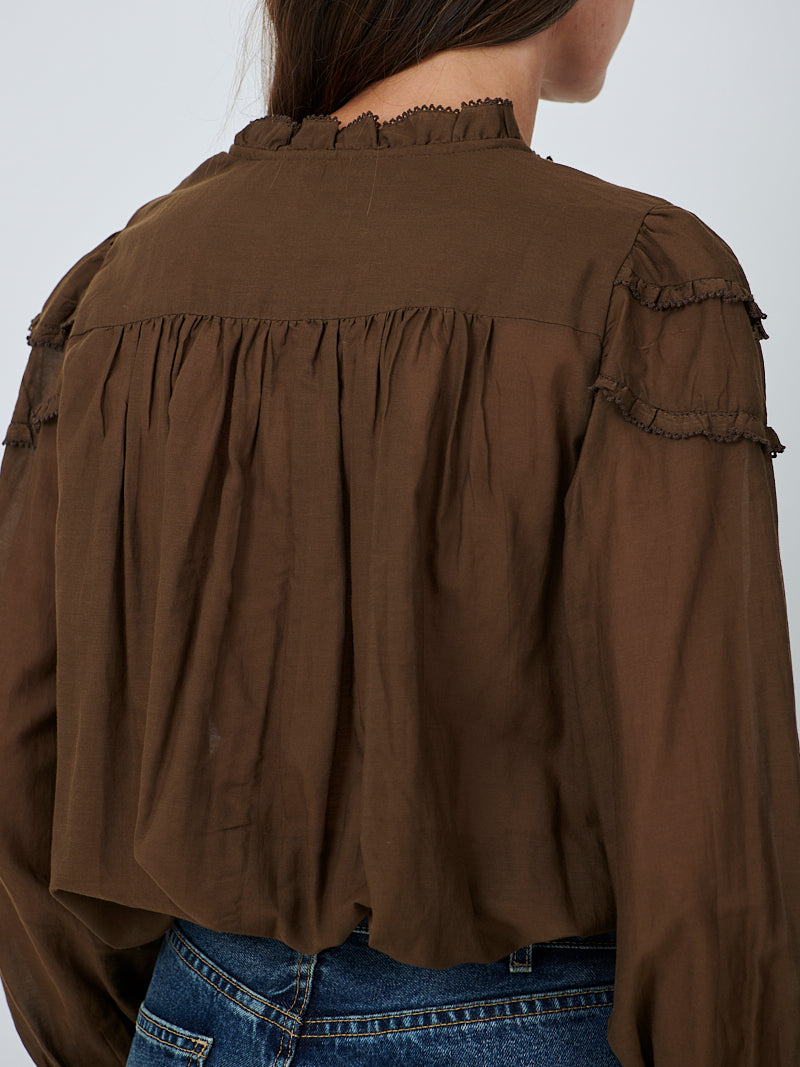 Isabel Marant Christa Top in Dark Khaki