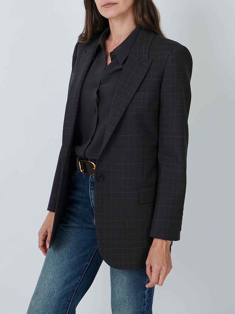 Nili Lotan Diane Blazer in Espresso Check | Shop Now at Adam Heath, Perth Western Australia