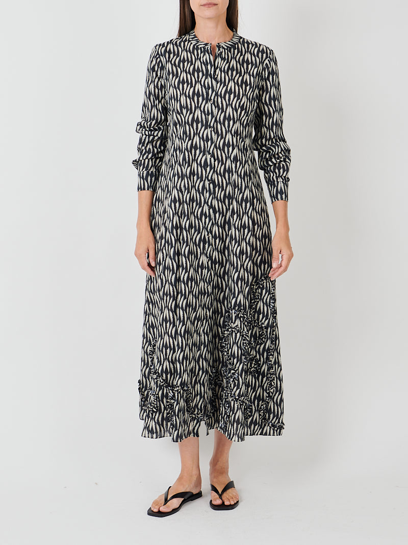 Ulla Johnson Laurentine Long Sleeve Dress in Graphite