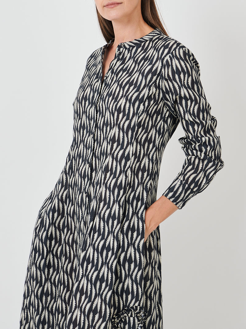 Ulla Johnson Laurentine Long Sleeve Dress in Graphite