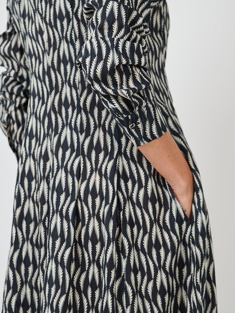 Laurentine Long Sleeve Dress in Graphite