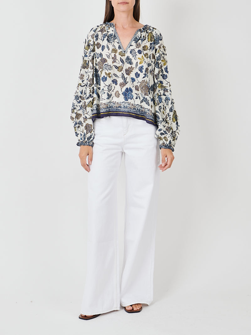 Azrou Blouse in Porcelain