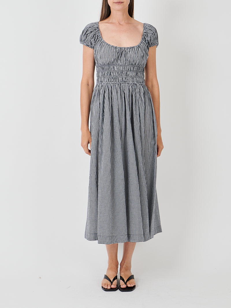 Doen Quinley Dress in Navy La Maddalena Gingham