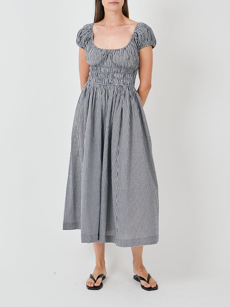 Doen Quinley Dress in Navy La Maddalena Gingham
