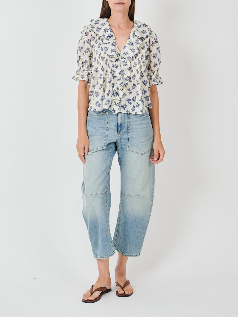 Doen Henri Top in Creme Pomegranate Bloom