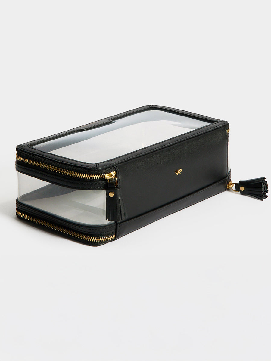 Anya Hindmarch Logo In-flight Case in Clear/Black