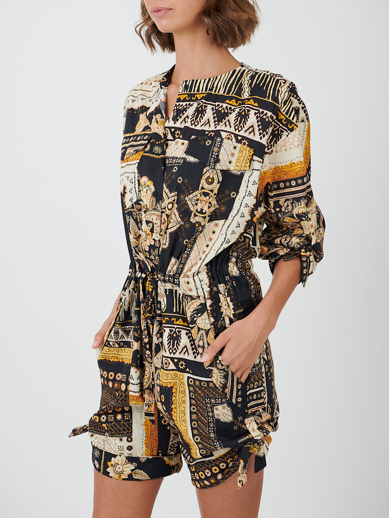 Marant Etoile | Niely Jumpsuit in Black/Ochre