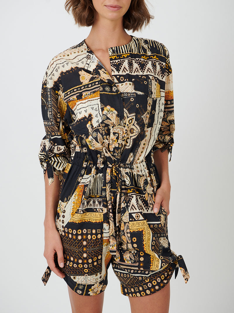 Marant Etoile | Niely Jumpsuit in Black/Ochre