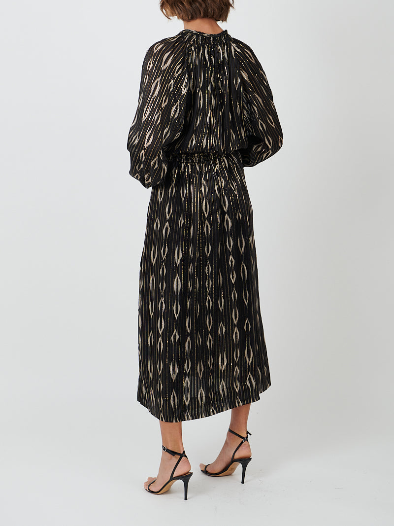 Sana Dress in Black/Ecru