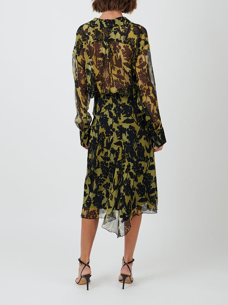 Pyjama Shirt in Willow/Black
