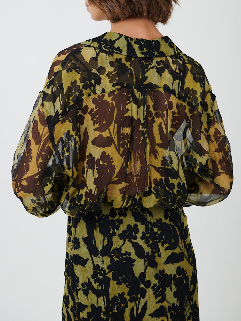 Pyjama Shirt in Willow/Black
