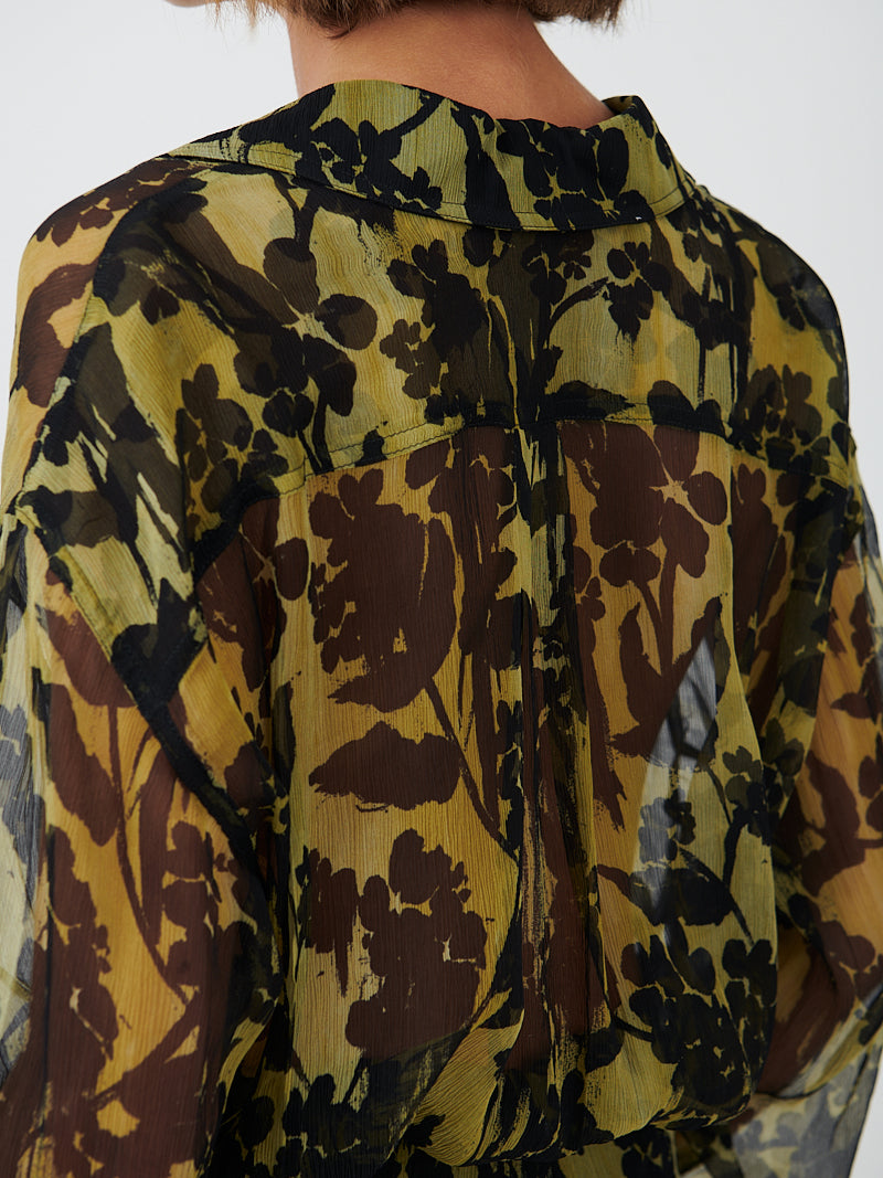Pyjama Shirt in Willow/Black