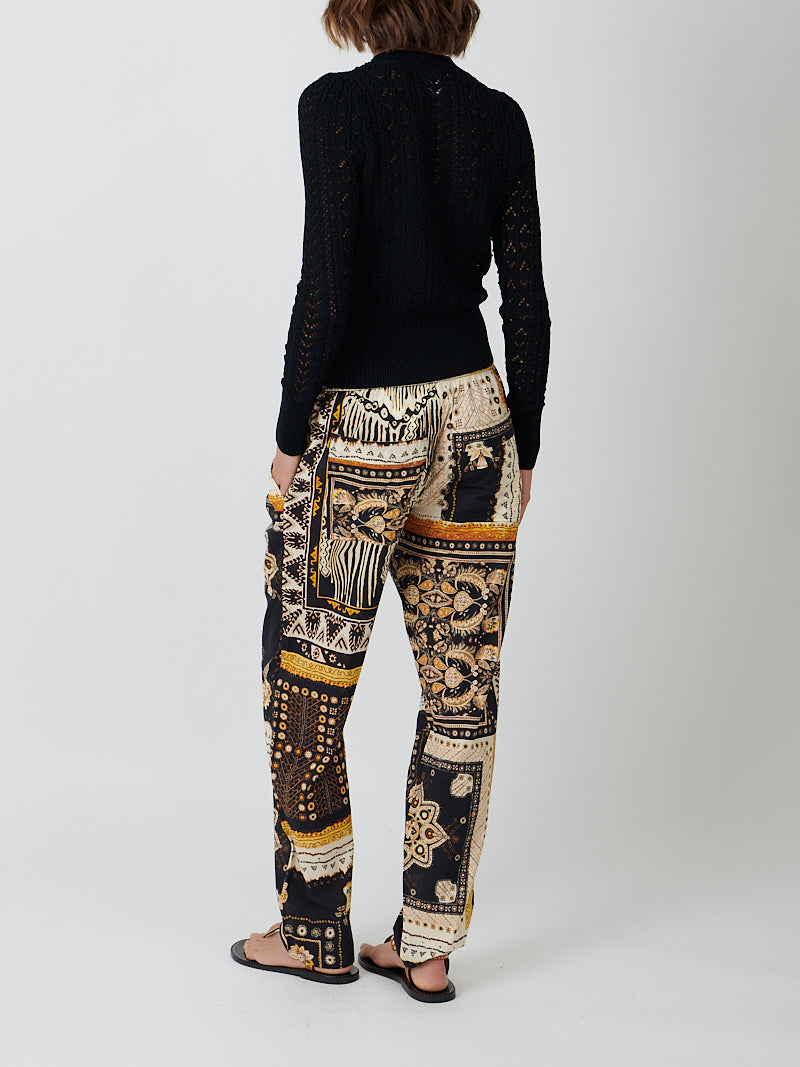 Fedora Pants in Black/Ochre