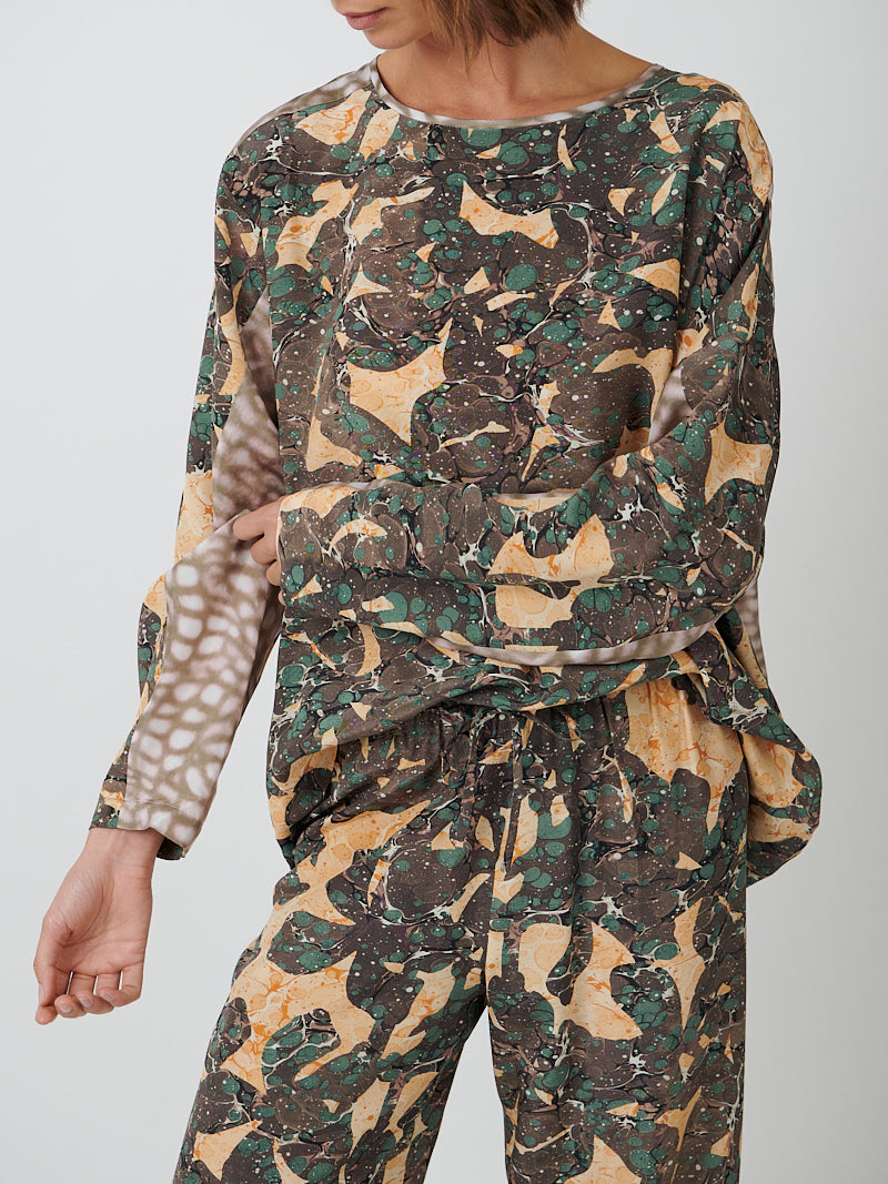 Dries Van Noten Caias Shirt in Marble Taupe