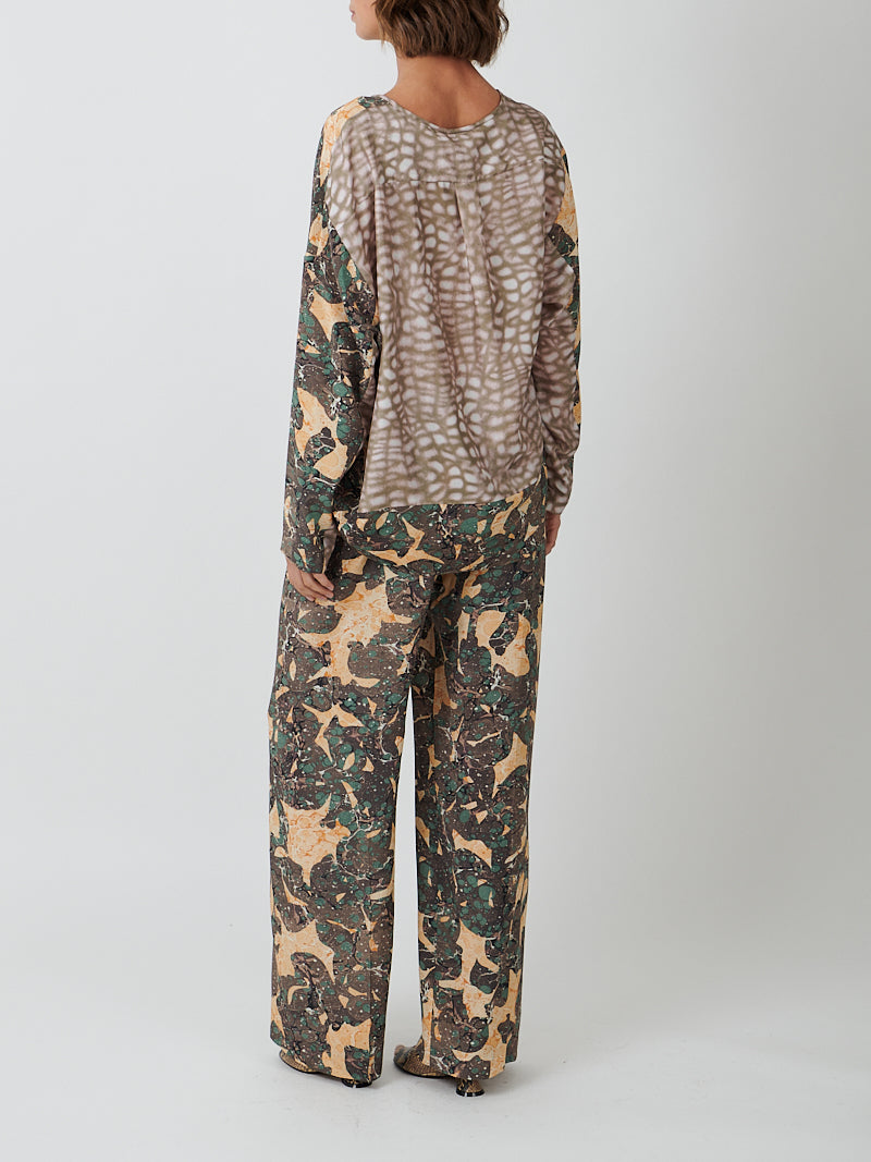 Dries Van Noten | Puvis Bis Long Pants in Marble Taupe