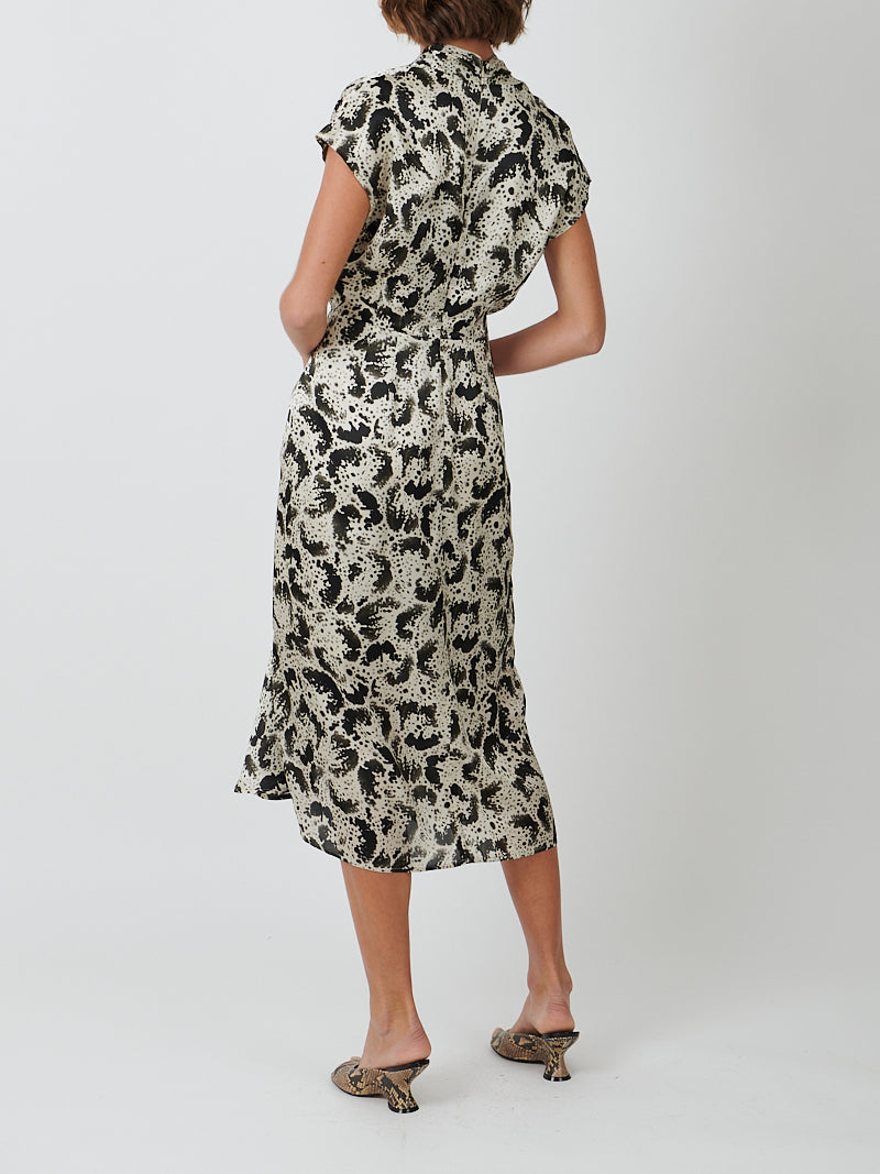 Dries Van Noten Dilian Silk Printed Dress in Black