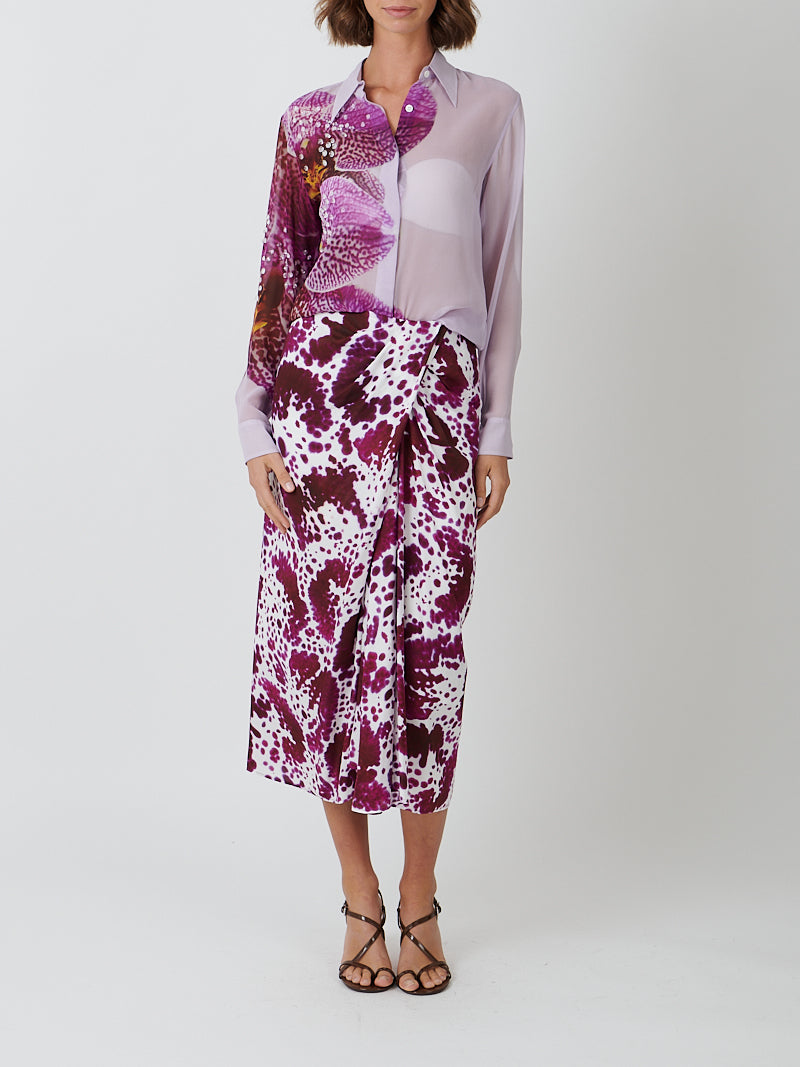 Dries Van Noten | Sampa Skirt in Printed Fuchsia