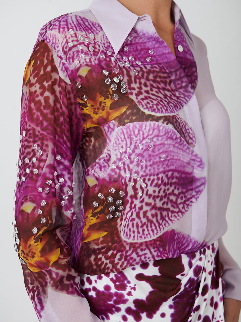 Dries Van Noten | Chowy Embellished Shirt in Fuschia