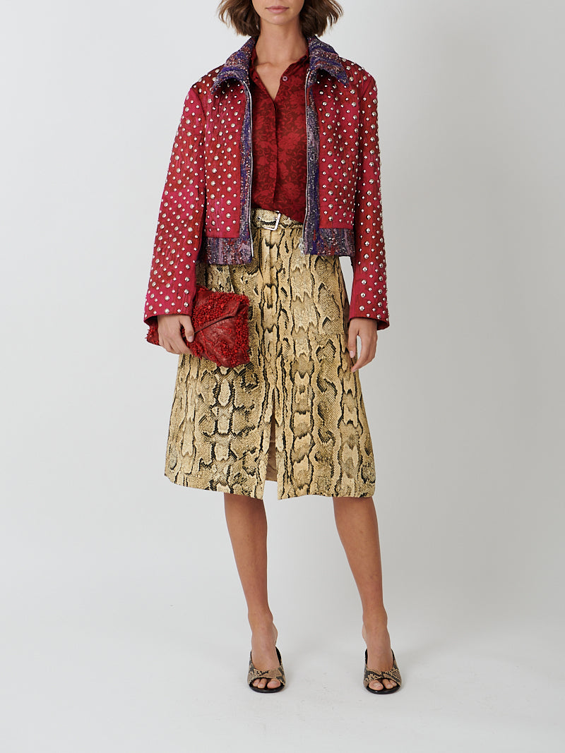 Beaded Envelope Bag in Red